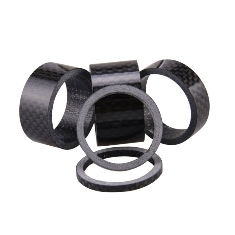 5pcs /Set Bicycle Carbon Fiber Gasket Fork Bowl Set Handlebar Pad 3/5/10/15/20mm - Cap Component by PMC Jewellery | Online Shopping South Africa | PMC Jewellery | Buy Now Pay Later Mobicred