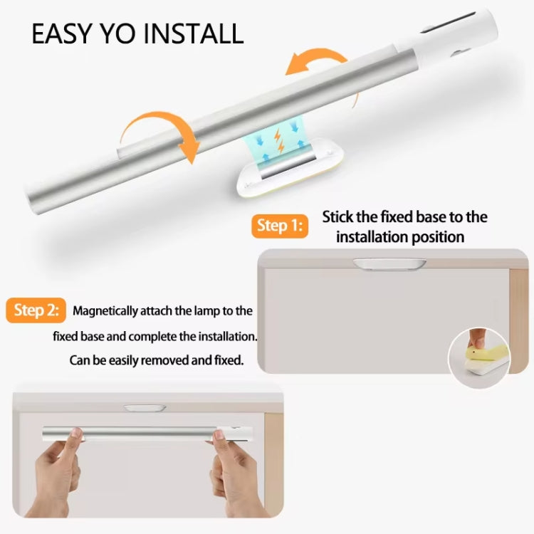Rechargeable Under Cabinet LED Motion Sensor Night Light with Digital Display 1200mAH(Black) - Sensor LED Lights by PMC TechLife | Online Shopping South Africa | PMC TechLife | Buy Now Pay Later Mobicred