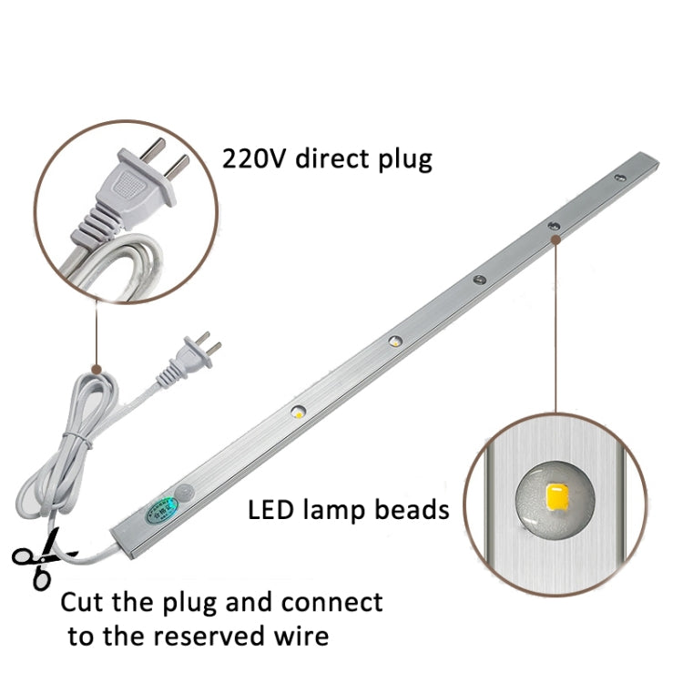 220V CN Plug Motion Sensor Wardrobe Cabinet Lamp LED Light Bar, Spec: Warm White 70cm - Sensor LED Lights by PMC TechLife | Online Shopping South Africa | PMC TechLife | Buy Now Pay Later Mobicred