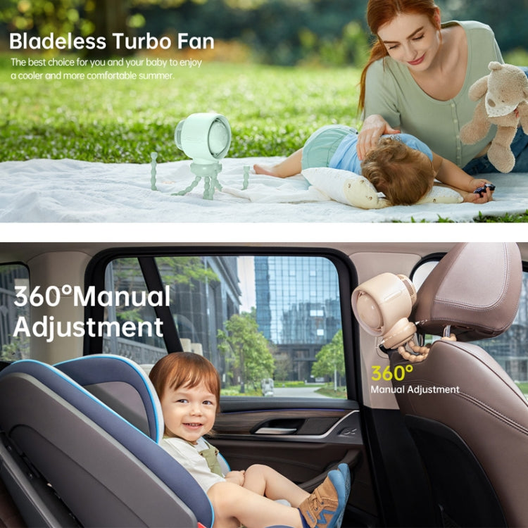 JisuLife Stroller Fan Life2 Stroller Octopus Fan High Speed Portable Desktop Clip Fan(Mint Green) - Electric Fans by JisuLife | Online Shopping South Africa | PMC Jewellery | Buy Now Pay Later Mobicred