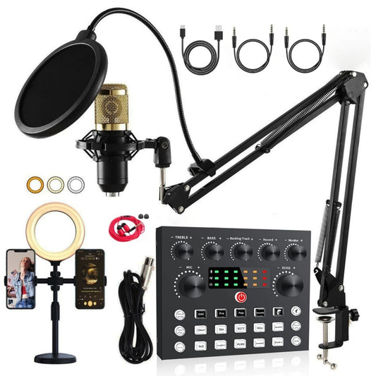 V8S Audio Mixer Live Voice Changer External Sound Card, Color: Gold Cantilever+Lamp - Live Sound Effects Processors by PMC Jewellery | Online Shopping South Africa | PMC Jewellery | Buy Now Pay Later Mobicred