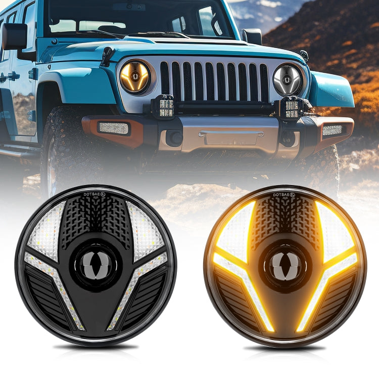 7 inch Beetle Style High-power Car Headlights For Wrangler(R14) - LED Headlamps by PMC Jewellery | Online Shopping South Africa | PMC Jewellery | Buy Now Pay Later Mobicred