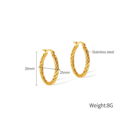 OPK GE960 1pair Stainless Steel Gold Plated Vintage Twist Earrings(Gold) - Stud Earrings & Earrings by OPK | Online Shopping South Africa | PMC Jewellery | Buy Now Pay Later Mobicred