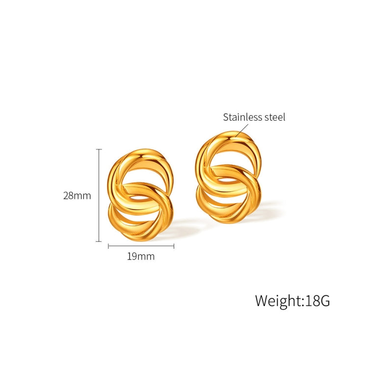 OPK GE910 1pair Simple Geometric Looped Temperament Stud Earrings Vintage Stainless Steel Earrings - Stud Earrings & Earrings by OPK | Online Shopping South Africa | PMC Jewellery | Buy Now Pay Later Mobicred