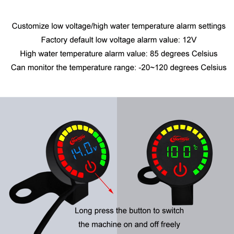 Morfayer Motorcycle Dual Display Intelligent Alarm Power Meter, Model: Water Temperature Meter(Random Color Delivery) - Electrical Instruments by PMC Jewellery | Online Shopping South Africa | PMC Jewellery | Buy Now Pay Later Mobicred