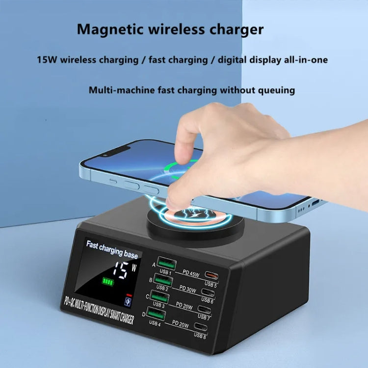 X9M 9-in-1 110W USB+PD Smart Multi-ports QI Magnetic Wireless Charger, Spec: Black US Plug - Multifunction Charger by PMC Jewellery | Online Shopping South Africa | PMC Jewellery | Buy Now Pay Later Mobicred