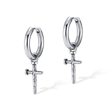 OPK GE935 1pair Personalized Stainless Steel Spike Cross Earrings - Stud Earrings & Earrings by OPK | Online Shopping South Africa | PMC Jewellery | Buy Now Pay Later Mobicred