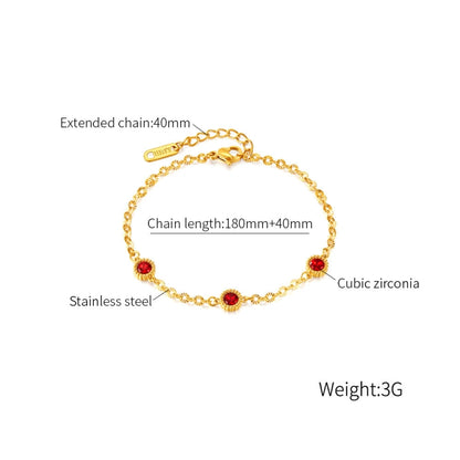 OPK GS1566 Simple Stainless Steel Accessory Zirconia Temperament Bracelet(Glod) - Bracelets by OPK | Online Shopping South Africa | PMC Jewellery | Buy Now Pay Later Mobicred