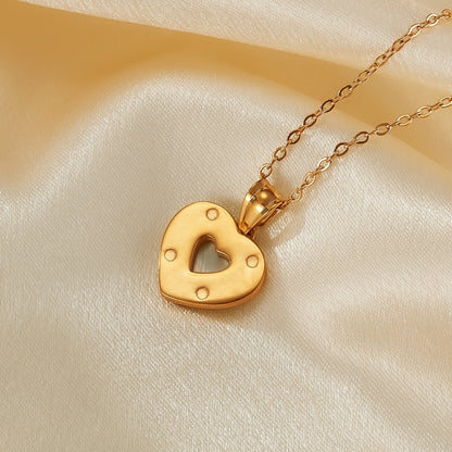 OPK GX2428 Vintage Stainless Steel Peach Heart Pendant Temperament Collarbone Necklace - Necklaces & Pendants by OPK | Online Shopping South Africa | PMC Jewellery | Buy Now Pay Later Mobicred