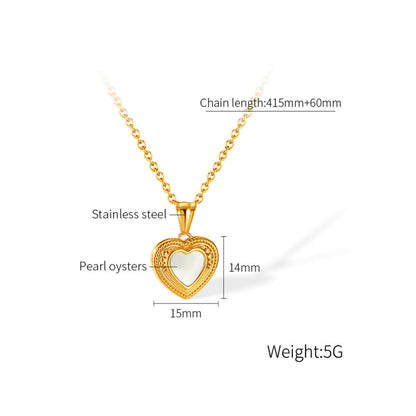 OPK GX2428 Vintage Stainless Steel Peach Heart Pendant Temperament Collarbone Necklace - Necklaces & Pendants by OPK | Online Shopping South Africa | PMC Jewellery | Buy Now Pay Later Mobicred