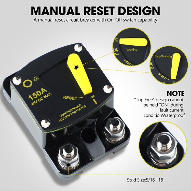 RV Yacht Manual Reset Ignition Protection Fuse Switch With Terminal Accessories, Current: 250A - Fuse by PMC Jewellery | Online Shopping South Africa | PMC Jewellery | Buy Now Pay Later Mobicred