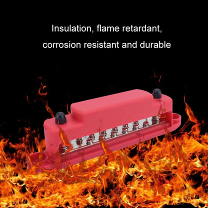 M6 2-post 12-way RV Yacht Terminal Nylon Flame Retardant Busbar, Color: Red+Black 1pair - Fuse by PMC Jewellery | Online Shopping South Africa | PMC Jewellery | Buy Now Pay Later Mobicred