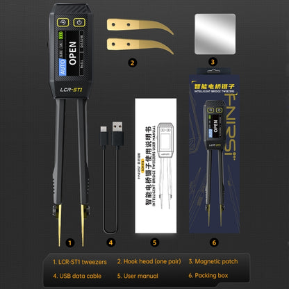 FNIRSI Digital Tweezers Resistor Capacitor Component Test Multimeter(LCR-ST1) - Digital Multimeter by FNIRSI | Online Shopping South Africa | PMC Jewellery | Buy Now Pay Later Mobicred