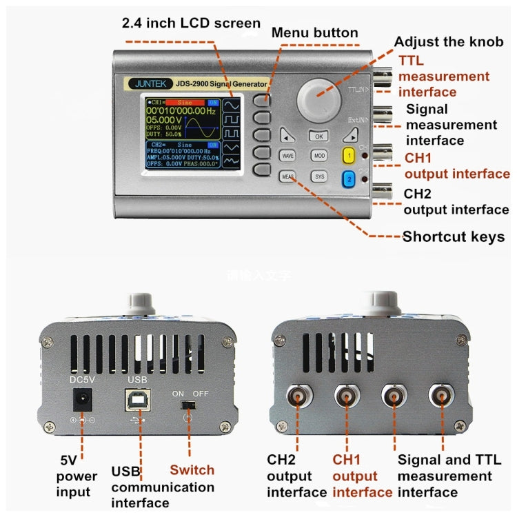 JUNTEK Programmable Dual-Channel DDS Function Arbitrary Waveform Signal Generator, Frequency: 30MHz(AU Plug) - Other Tester Tool by PMC Jewellery | Online Shopping South Africa | PMC Jewellery | Buy Now Pay Later Mobicred