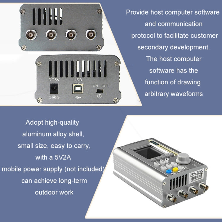 JUNTEK Programmable Dual-Channel DDS Function Arbitrary Waveform Signal Generator, Frequency: 30MHz(EU Plug) - Other Tester Tool by PMC Jewellery | Online Shopping South Africa | PMC Jewellery | Buy Now Pay Later Mobicred