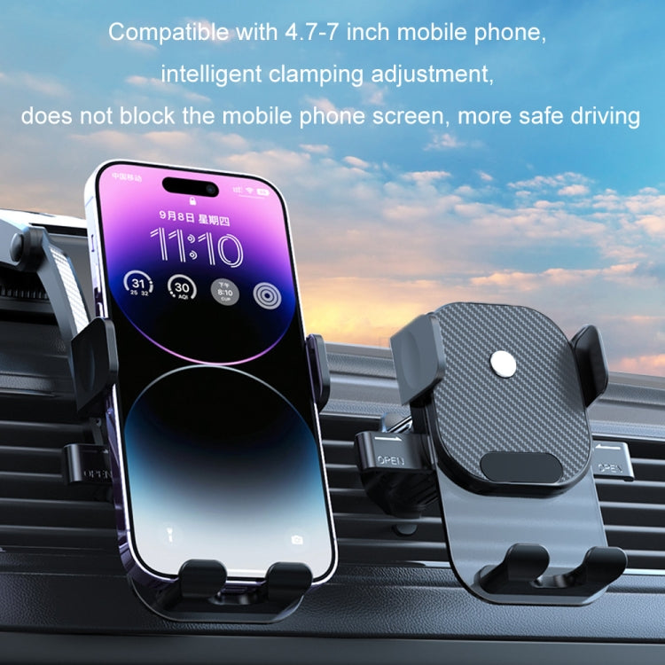 Car Suction Cup Dashboard Automatic Lock Mobile Phone Holder, Style: Black Waterfall - Car Holders by PMC Jewellery | Online Shopping South Africa | PMC Jewellery | Buy Now Pay Later Mobicred