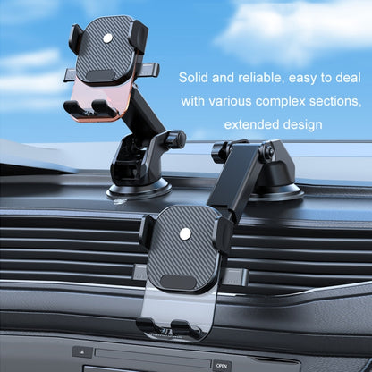 Car Suction Cup Dashboard Automatic Lock Mobile Phone Holder, Style: Orange Telescopic - Car Holders by PMC Jewellery | Online Shopping South Africa | PMC Jewellery | Buy Now Pay Later Mobicred