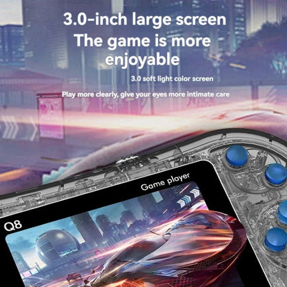 Q8 Handheld Game Console 3.0 Inch Screen Support TV Connection Built In 800 Games Singles Transparent Purple - Pocket Console by PMC Jewellery | Online Shopping South Africa | PMC Jewellery | Buy Now Pay Later Mobicred