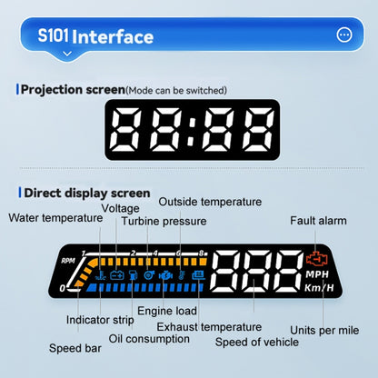 Head-up Display OBD Multi-function Vehicle Instrument Oil Temperature Gearbox Monitoring Screen(S100) - Head Up Display System by PMC Jewellery | Online Shopping South Africa | PMC Jewellery | Buy Now Pay Later Mobicred