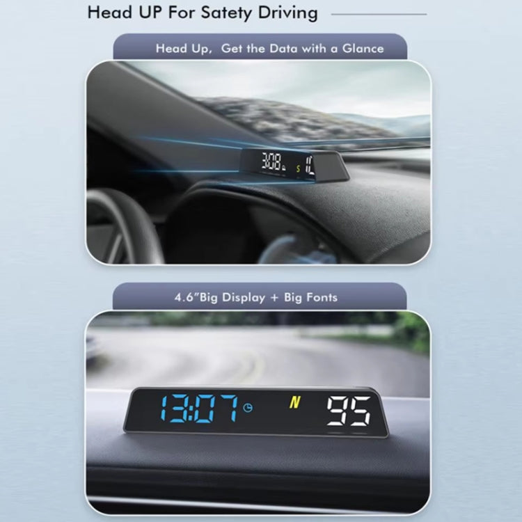 Head-up Display USB Powered High-definition Vehicle Code Altitude Meter(All White) - Head Up Display System by PMC Jewellery | Online Shopping South Africa | PMC Jewellery | Buy Now Pay Later Mobicred