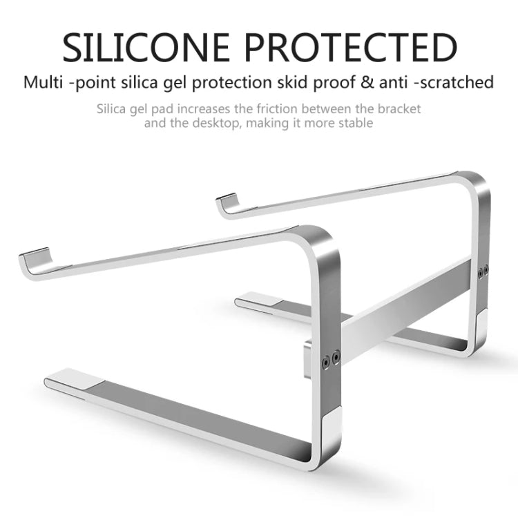 Desktop Aluminum Alloy Heightened Heat Dissipation Laptops Stand(Silver) - Laptop Stand by PMC Jewellery | Online Shopping South Africa | PMC Jewellery | Buy Now Pay Later Mobicred