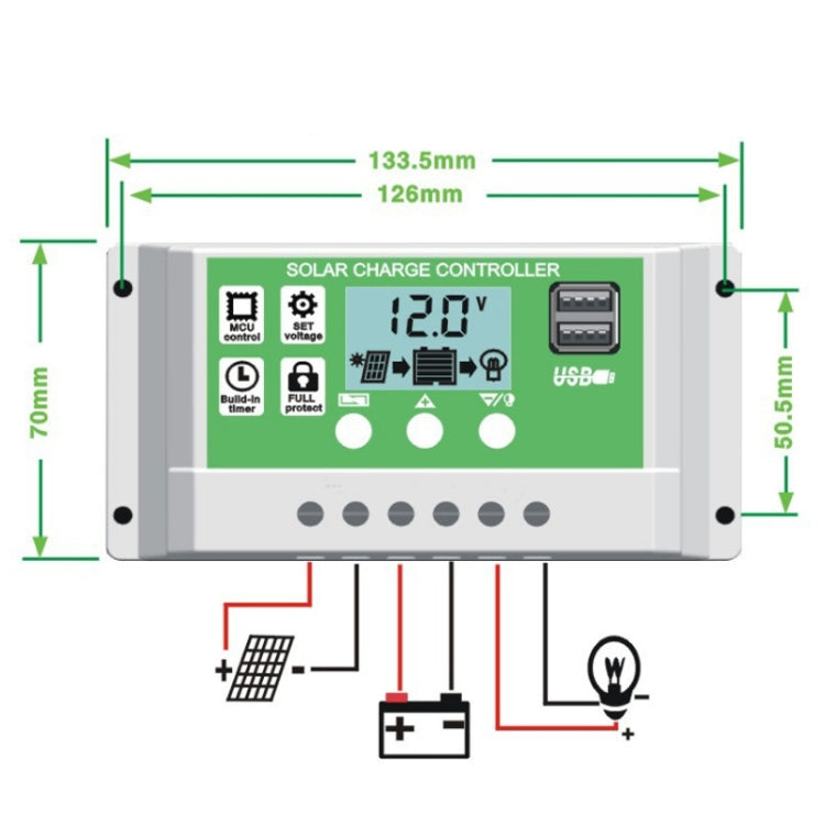 50A 12V PWM Solar Cell Panel Charger Controller Lithium-ion Lead-acid Battery Solar Controller - Voltage Stabilizer by PMC Jewellery | Online Shopping South Africa | PMC Jewellery | Buy Now Pay Later Mobicred