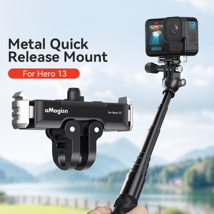 For GoPro HERO13 Black aMagisn Metal Magnetic Quick Release Base Dual Interface Adapter - free shipping - PMC TechLife - Order now!