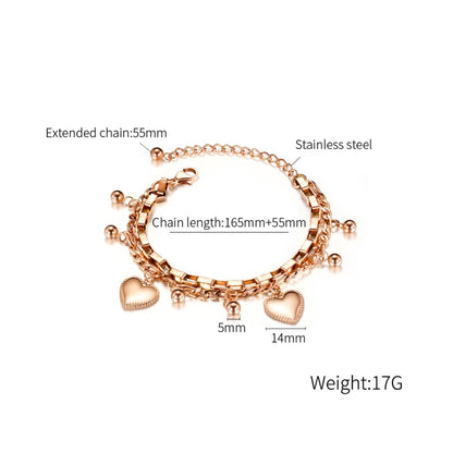 OPK 1038 Multi-layer Stainless Steel Round Bead Love Bracelet, Color: Steel Color - Bracelets by OPK | Online Shopping South Africa | PMC Jewellery | Buy Now Pay Later Mobicred