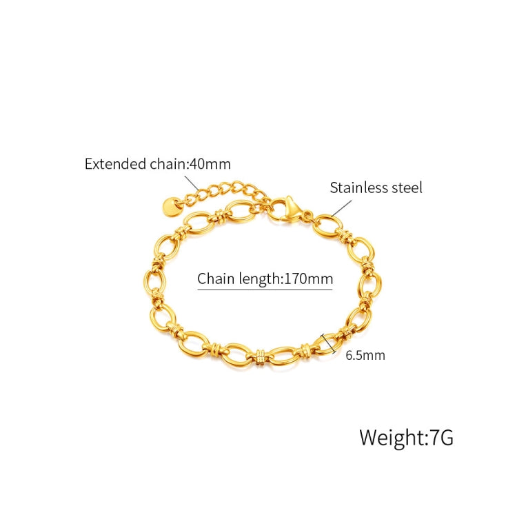 OPK 1384 Stainless Steel Plain Chain Jewelry Simple Splicing Bracelet, Color: Gold - Bracelets by OPK | Online Shopping South Africa | PMC Jewellery | Buy Now Pay Later Mobicred