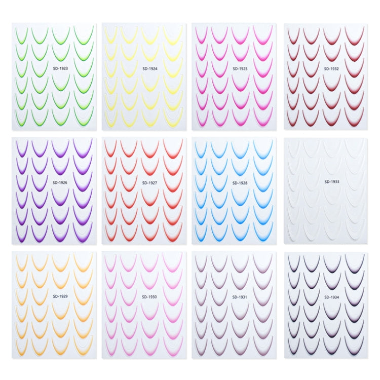 SD-1925 Line Nail Art Stickers Self-Adhesive Gradient Color French Manicure Stickers DIY Nail Tips Decals - Nail Stickers by PMC Jewellery | Online Shopping South Africa | PMC Jewellery | Buy Now Pay Later Mobicred