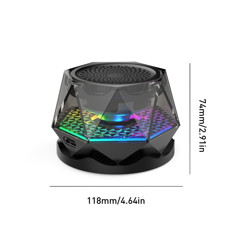 Magnetic Diamond Bluetooth Speaker with RGB Color Light Portable Phone Stand - Mini Speaker by PMC Jewellery | Online Shopping South Africa | PMC Jewellery | Buy Now Pay Later Mobicred