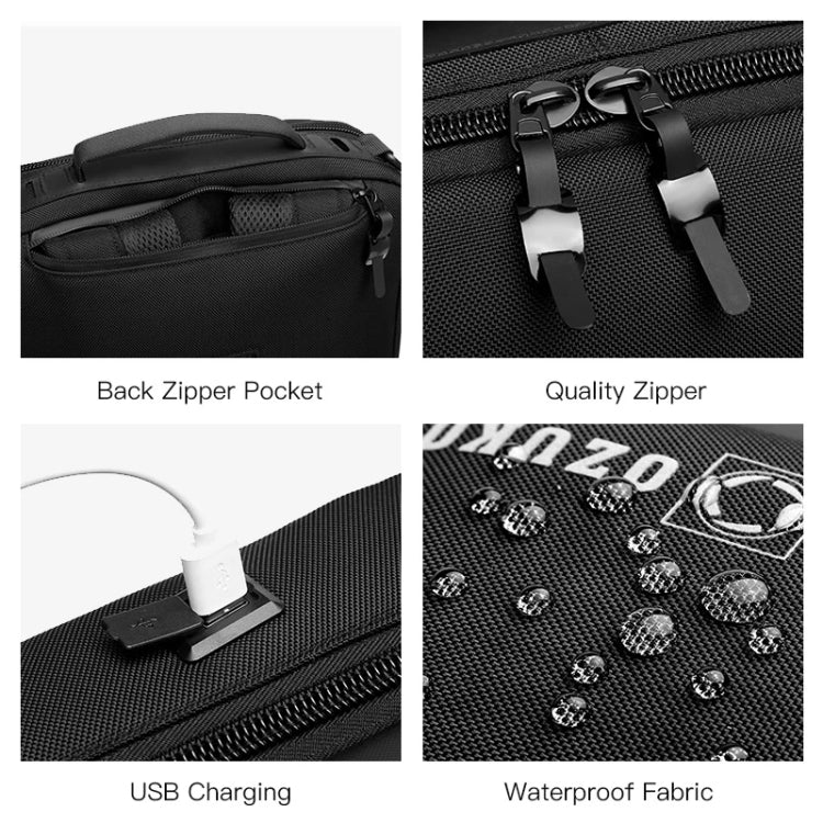 Ozuko Business Laptop USB Backpack Men Schoolbag(Dark Blue) - free shipping - PMC Jewellery - Order now!