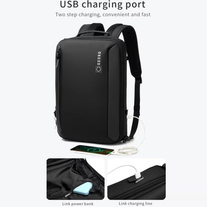 Ozuko Business Laptop USB Backpack Men Schoolbag(Black) - Backpack by ozuko | Online Shopping South Africa | PMC Jewellery | Buy Now Pay Later Mobicred