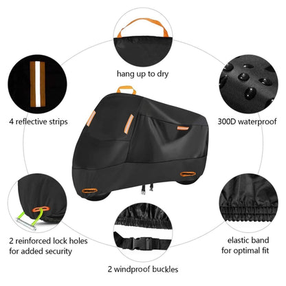 Motorcycle Rain Sun Protection Cover Oxford Cloth Dustproof With Anti-theft Buckle, Size: XXXXL - Raincoat by PMC Jewellery | Online Shopping South Africa | PMC Jewellery | Buy Now Pay Later Mobicred