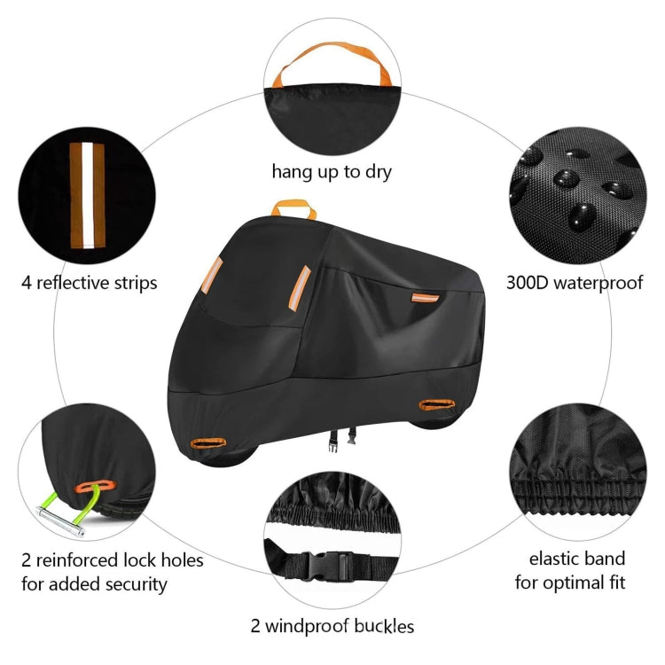 Motorcycle Rain Sun Protection Cover Oxford Cloth Dustproof With Anti-theft Buckle, Size: XXL - Raincoat by PMC Jewellery | Online Shopping South Africa | PMC Jewellery | Buy Now Pay Later Mobicred