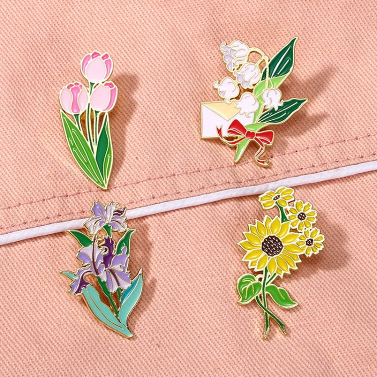 CZ0976-1 Cartoon Plant Flower Alloy Enamel Badge Garden Style Sunflower Clothing Bag Brooch Ornament - Brooches by PMC Jewellery | Online Shopping South Africa | PMC Jewellery | Buy Now Pay Later Mobicred