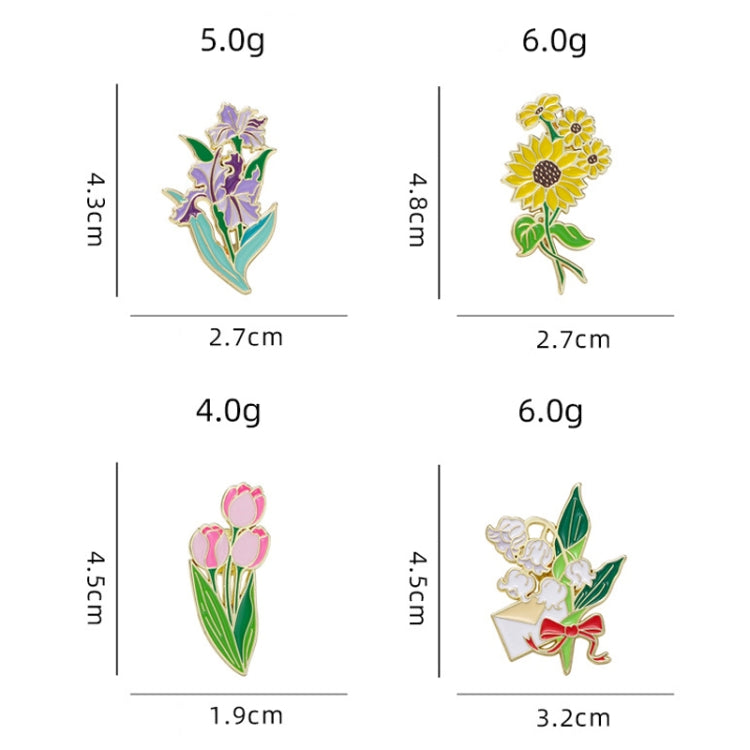 CZ0976-3 Cartoon Plant Flower Alloy Enamel Badge Garden Style Sunflower Clothing Bag Brooch Ornament - Brooches by PMC Jewellery | Online Shopping South Africa | PMC Jewellery | Buy Now Pay Later Mobicred