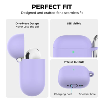 For Airpods 4 AhaStyle WG163 Earphone Drop-Proof Dust-Proof Silicone Protective Case With Cleanning Pen(Purple) - For AirPods 4 by AhaStyle | Online Shopping South Africa | PMC Jewellery | Buy Now Pay Later Mobicred