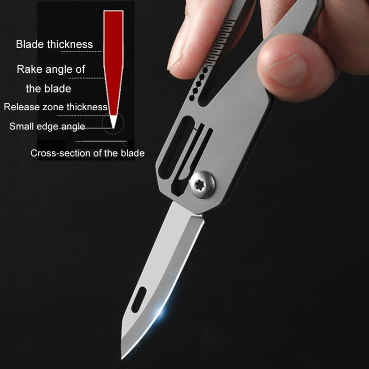 Multifunctional Titanium Keychain Outdoor Portable Defense Mini Folding Knife, Style: With 2 Titanium Ring - Key Rings by PMC Jewellery | Online Shopping South Africa | PMC Jewellery | Buy Now Pay Later Mobicred