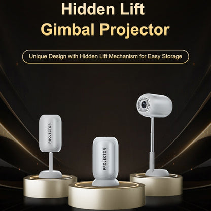 TS-6 Android 11 WiFi6 4K Mini Projector Hidden Lift Gimbal Projector US Plug(White) - LED Projector by PMC Jewellery | Online Shopping South Africa | PMC Jewellery | Buy Now Pay Later Mobicred