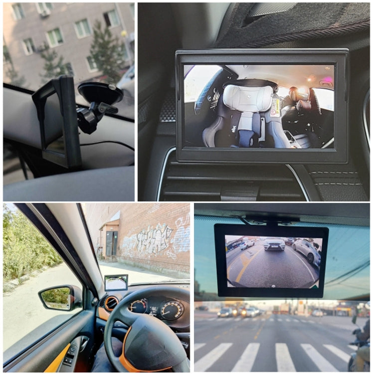 5 Inch Carplay Portable Surveillance Video Car Display, Specification: Folding Screen + White Two-way Camera Side-mounted - Rearview Monitors by PMC Jewellery | Online Shopping South Africa | PMC Jewellery | Buy Now Pay Later Mobicred