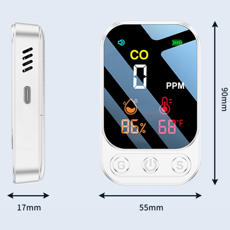 3 In 1 Multifunctional Portable Carbon Monoxide Detector(White) - Air & Water Quality Tester by PMC TechLife | Online Shopping South Africa | PMC TechLife | Buy Now Pay Later Mobicred