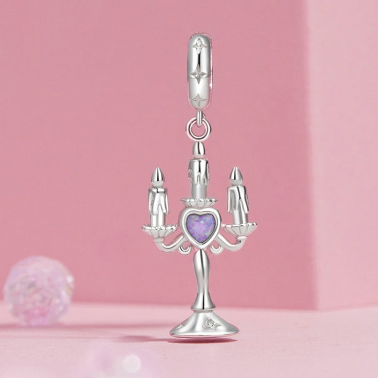 S925 Sterling Silver Platinum-plated Retro Pattern Candlestick Pendant(SCC2890) - Jewelry Accessories by PMC Jewellery | Online Shopping South Africa | PMC Jewellery | Buy Now Pay Later Mobicred