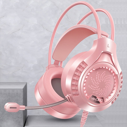 YINDIAO Q7 Colorful Light Computer Wired Headset USB Gaming Headset Dual 3.5mm + USB Pink - Multimedia Headset by YINDIAO | Online Shopping South Africa | PMC Jewellery | Buy Now Pay Later Mobicred