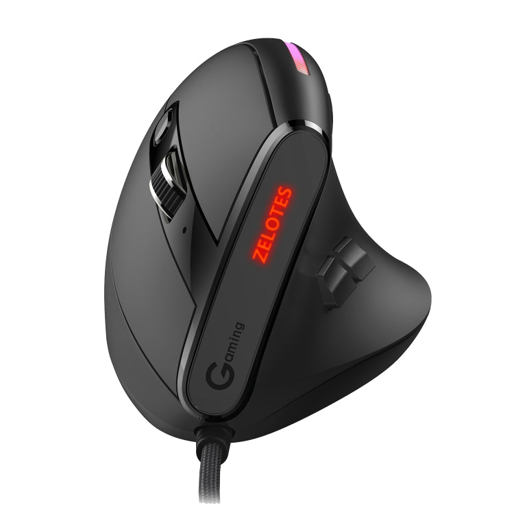 ZELOTES T50 9-Keys RGB Lighting Effect Vertical Grip Ergonomic Programming Wired Mouse(Black) - free shipping - PMC TechLife - Order now!