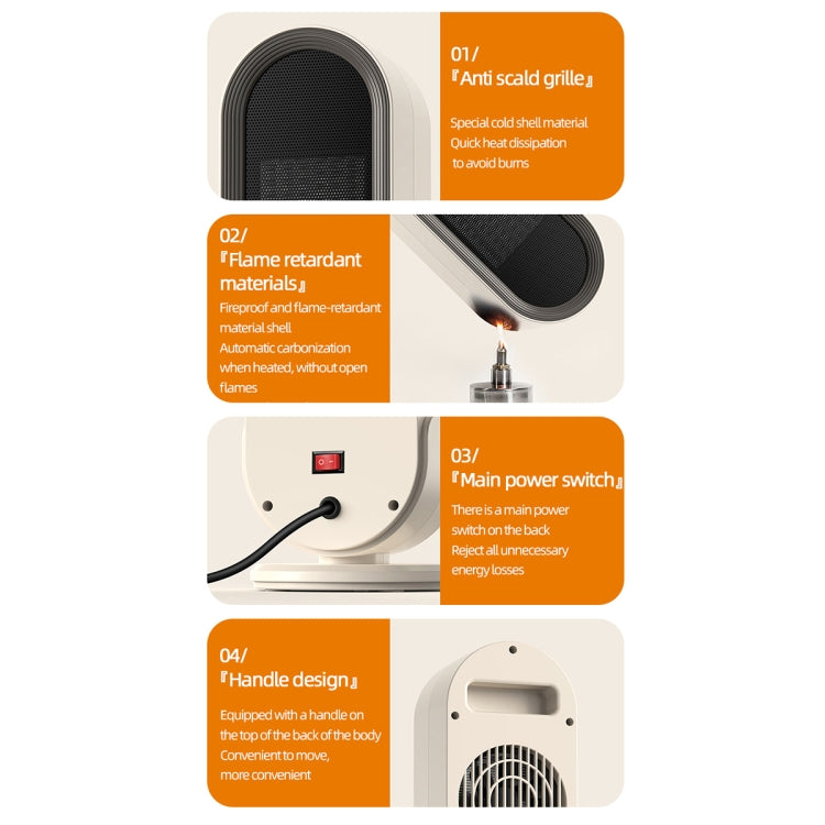 E68S 1200W PTC Ceramic Heating Desktop Smart Electric Heater, Plug: EU Plug(Remote Control Model) - Electric Heaters by PMC TechLife | Online Shopping South Africa | PMC TechLife | Buy Now Pay Later Mobicred