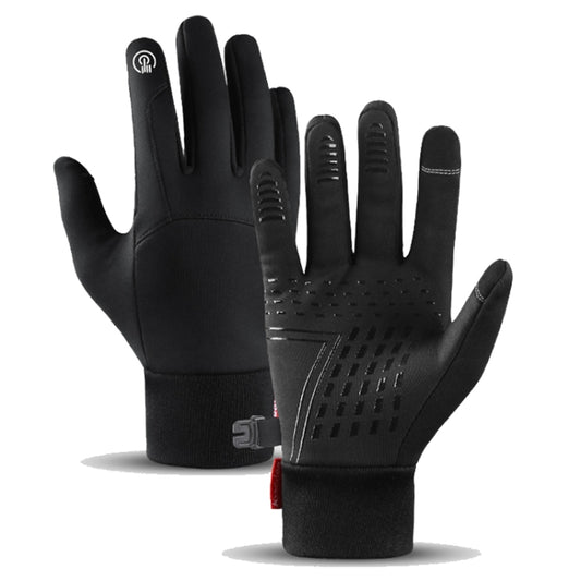 Kyncilor Waterproof Cycling Warm Gloves Two-finger Touch Screen Ultra-soft Velvet Outdoor Gloves, Size: M(Black) - Full Finger Gloves by Kyncilor | Online Shopping South Africa | PMC Jewellery | Buy Now Pay Later Mobicred