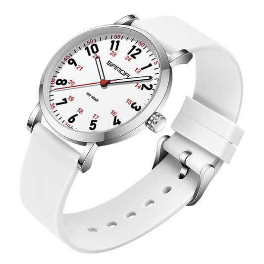 SANDA Quartz Watch Simple Temperament Casual Women Watch(White) - Silicone Strap Watches by SANDA | Online Shopping South Africa | PMC Jewellery | Buy Now Pay Later Mobicred