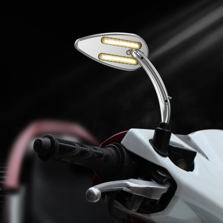 FLYQUICK Motorcycle LED Rearview Mirror With Light, Color: Electroplating - Side Mirrors by PMC Jewellery | Online Shopping South Africa | PMC Jewellery | Buy Now Pay Later Mobicred