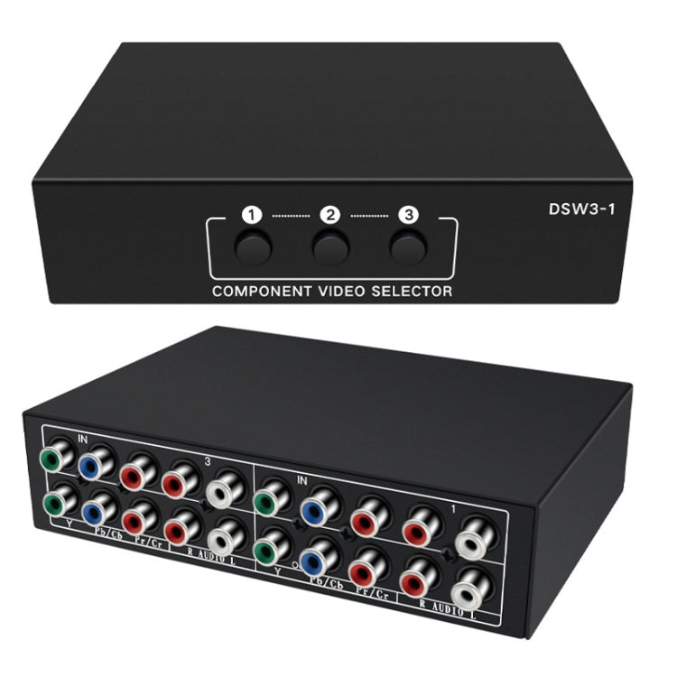 3 In 1 Out Component Video Selector YPbPr Video Switch Box - Splitter Adapter by PMC TechLife | Online Shopping South Africa | PMC TechLife | Buy Now Pay Later Mobicred